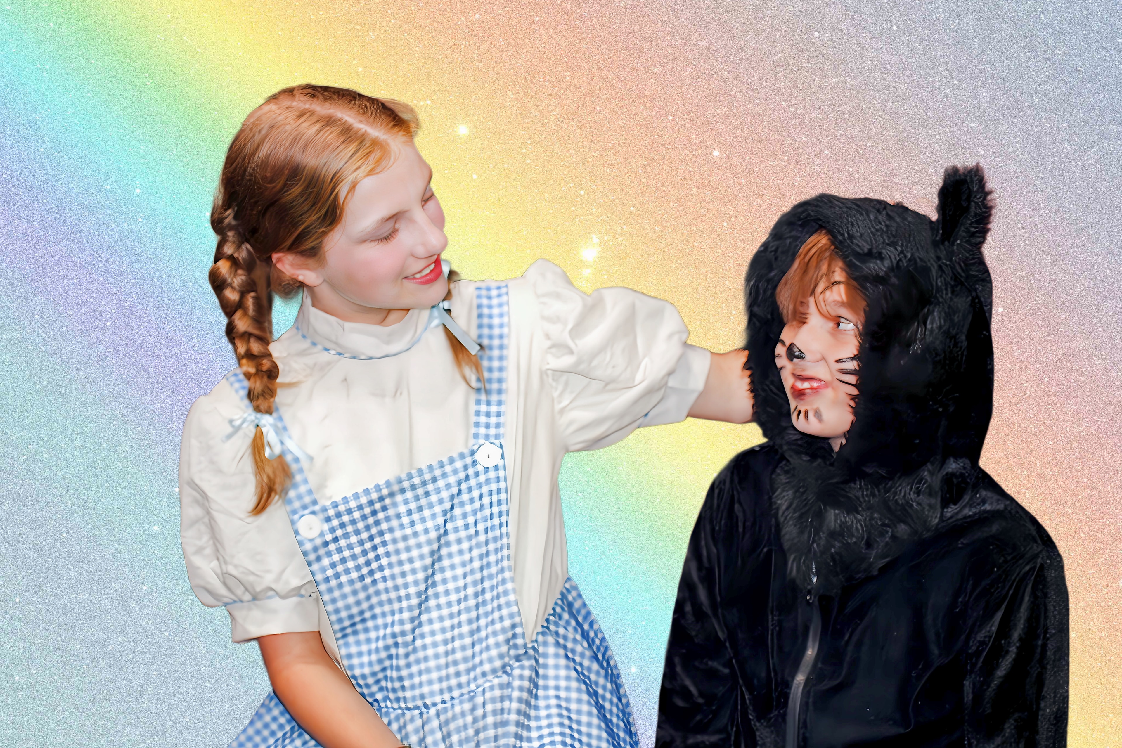Dorothy and Toto in costume